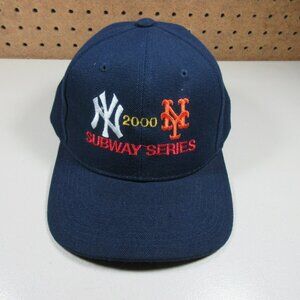 Vtg Unbranded mens navy Y2K Yankees Mets Jeter Piazza Subway World Series cap